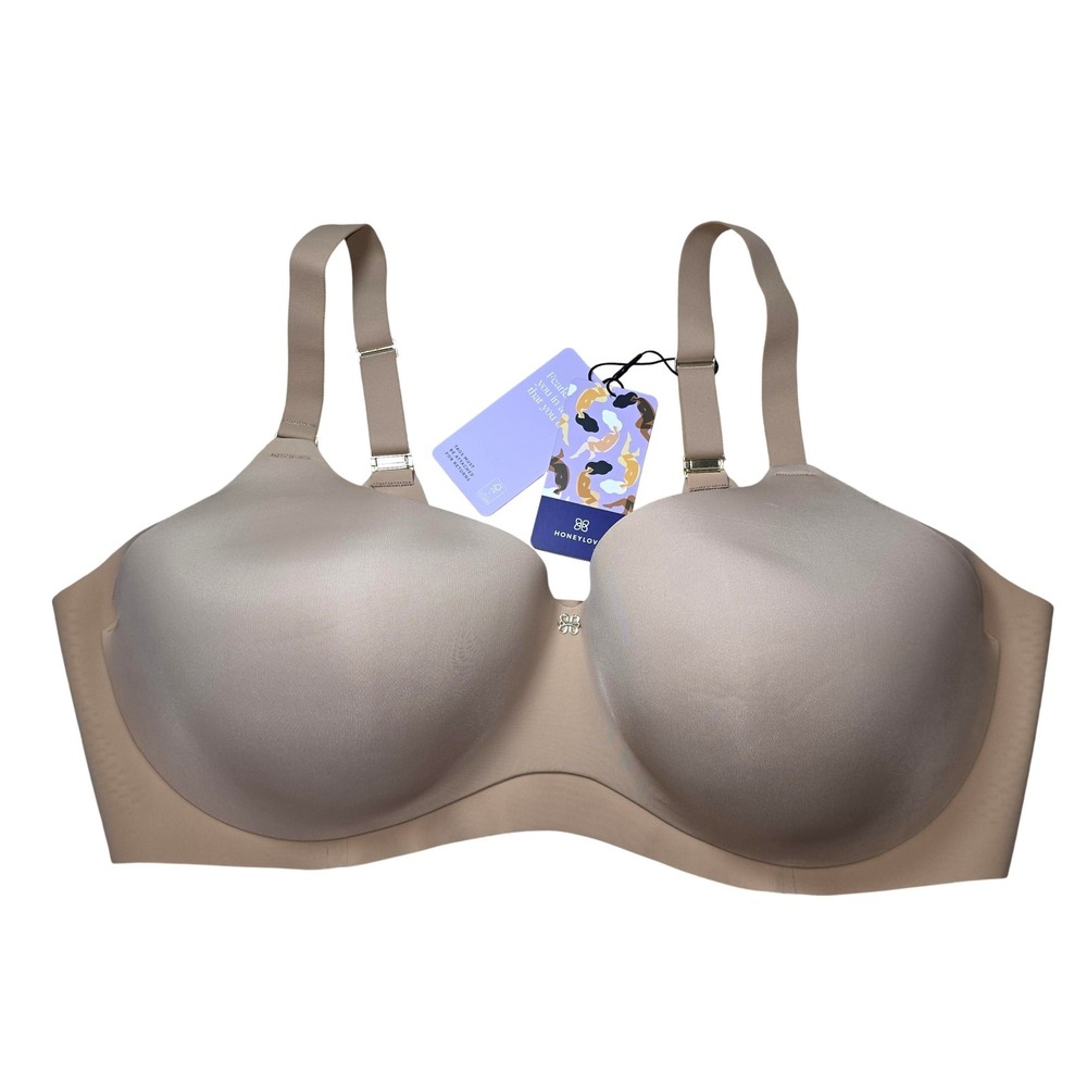 Honeylove T-Shirt Bra Womens 44D Beige Lightly Lined Molded Seamless BRR00032
